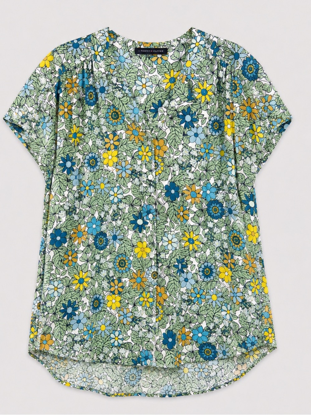 Jane Delancey Button Up Floral Peasant Blouse Size XL Cottage Prairie Bohemian